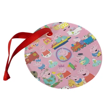 Peppa pig Characters, Christmas ornament glass 9cm