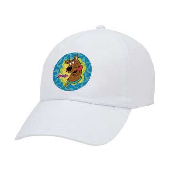 Scooby Doo, Καπέλο ενηλίκων Jockey Λευκό (snapback, 5-φύλλο, unisex)