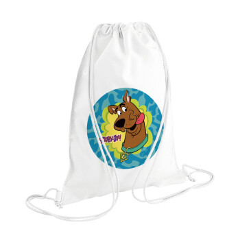 Scooby Doo, Τσάντα πλάτης πουγκί GYMBAG λευκή (28x40cm)