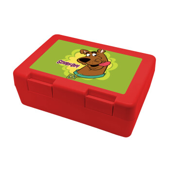 Scooby Doo, Παιδικό δοχείο κολατσιού ΚΟΚΚΙΝΟ 185x128x65mm (BPA free πλαστικό)