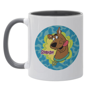 Scooby Doo, Κούπα χρωματιστή γκρι, κεραμική, 330ml