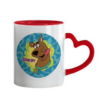 Scooby Doo, Mug heart red handle, ceramic, 330ml
