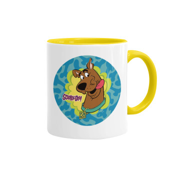 Scooby Doo, Κούπα χρωματιστή κίτρινη, κεραμική, 330ml