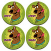 SET of 4 round wooden coasters (9cm)