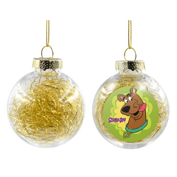 Scooby Doo, Χριστουγεννιάτικη μπάλα δένδρου διάφανη με χρυσό γέμισμα 8cm