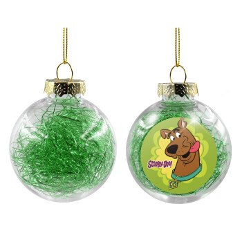 Scooby Doo, Χριστουγεννιάτικη μπάλα δένδρου διάφανη με πράσινο γέμισμα 8cm