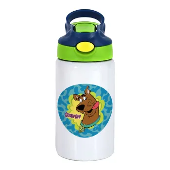 Scooby Doo, Παιδικό παγούρι θερμό, ανοξείδωτο, με καλαμάκι ασφαλείας, πράσινο/μπλε (350ml)