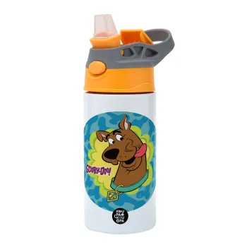 Scooby Doo, Παιδικό παγούρι θερμό, ανοξείδωτο, με καλαμάκι ασφαλείας, Πορτοκαλί/Γκρι (360ml) BPA-FREE