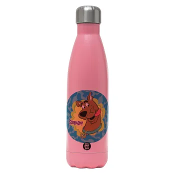 Scooby Doo, Μεταλλικό παγούρι θερμός Ροζ Ματ (Stainless steel), διπλού τοιχώματος, 500ml