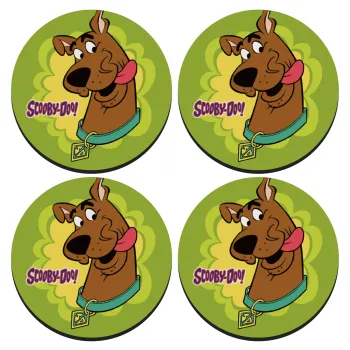 Scooby Doo, SET of 4 round wooden coasters (9cm)