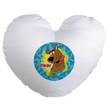 Scooby Doo, Μαξιλάρι καναπέ καρδιά 40x40cm περιέχεται το  γέμισμα