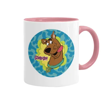 Scooby Doo, Κούπα χρωματιστή ροζ, κεραμική, 330ml