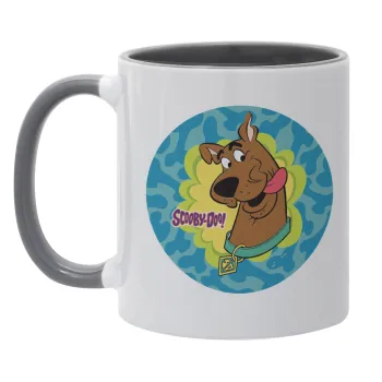 Scooby Doo, Κούπα χρωματιστή γκρι, κεραμική, 330ml