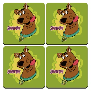 Scooby Doo, ΣΕΤ 4 Σουβέρ ξύλινα τετράγωνα (9cm)