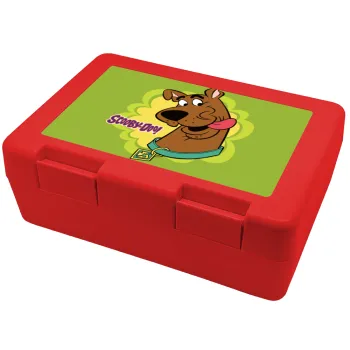 Scooby Doo, Παιδικό δοχείο κολατσιού ΚΟΚΚΙΝΟ 185x128x65mm (BPA free πλαστικό)