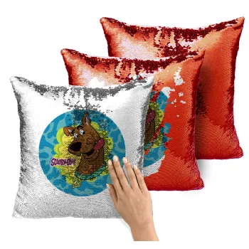 Scooby Doo, Μαξιλάρι καναπέ Μαγικό Κόκκινο με πούλιες 40x40cm περιέχεται το γέμισμα