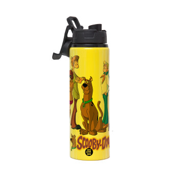 Scooby Doo Characters, Μεταλλικό παγούρι νερού με καπάκι ασφαλείας, αλουμινίου 850ml