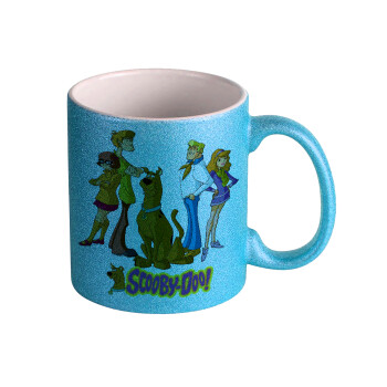 Scooby Doo Characters, Κούπα Σιέλ Glitter που γυαλίζει, κεραμική, 330ml