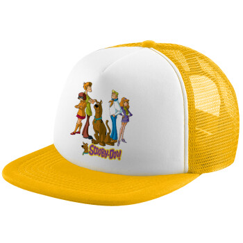 Scooby Doo Characters, Καπέλο Soft Trucker με Δίχτυ Κίτρινο/White 