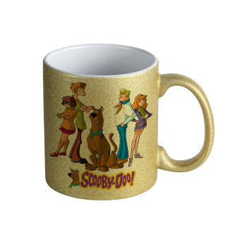 Scooby Doo Characters, Κούπα Χρυσή Glitter που γυαλίζει, κεραμική, 330ml