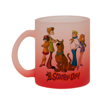 Scooby Doo Characters, Κούπα γυάλινη δίχρωμη με βάση το κόκκινο ματ, 330ml