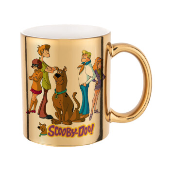 Scooby Doo Characters, Κούπα κεραμική, χρυσή καθρέπτης, 330ml