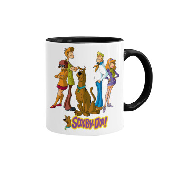 Scooby Doo Characters, Κούπα χρωματιστή μαύρη, κεραμική, 330ml