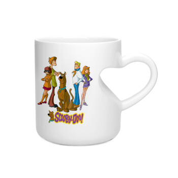 Scooby Doo Characters, Κούπα καρδιά λευκή, κεραμική, 330ml