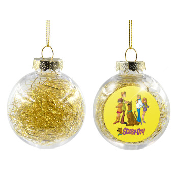 Scooby Doo Characters, Χριστουγεννιάτικη μπάλα δένδρου διάφανη με χρυσό γέμισμα 8cm