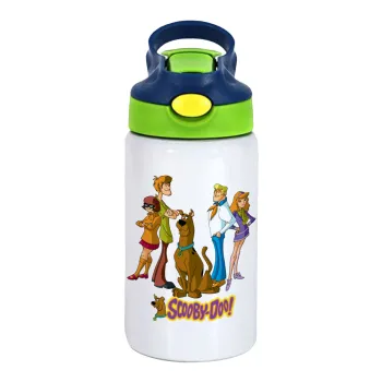 Scooby Doo Characters, Παιδικό παγούρι θερμό, ανοξείδωτο, με καλαμάκι ασφαλείας, πράσινο/μπλε (350ml)