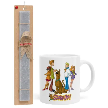 Scooby Doo Characters, Πασχαλινή Λαμπάδα με Κούπα κεραμική (330ml) & κερί αρωματικό πλακέ (30cm) (ΓΚΡΙ)