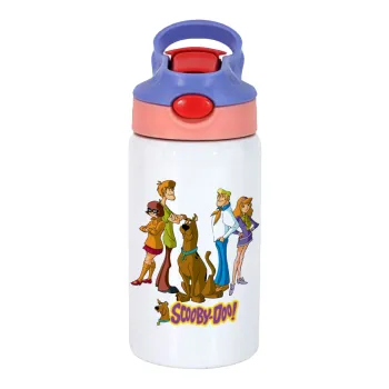 Scooby Doo Characters, Παιδικό παγούρι θερμό, ανοξείδωτο, με καλαμάκι ασφαλείας, ροζ/μωβ (350ml)