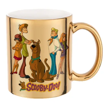Scooby Doo Characters, Mug ceramic, gold mirror, 330ml