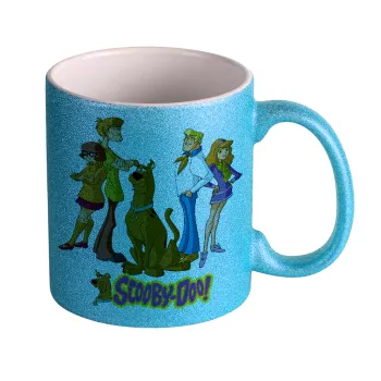 Scooby Doo Characters, Κούπα Σιέλ Glitter που γυαλίζει, κεραμική, 330ml