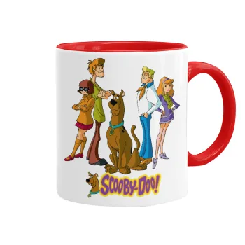 Scooby Doo Characters, Κούπα χρωματιστή κόκκινη, κεραμική, 330ml