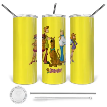 Scooby Doo Characters, Tumbler stainless steel 600ml, with metal straw & cleaning brush