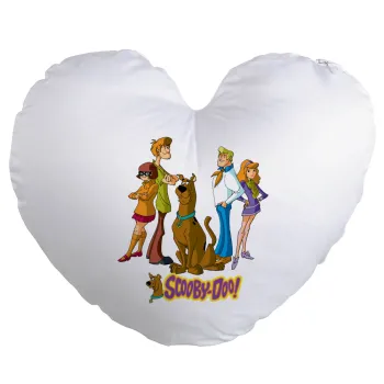 Scooby Doo Characters, Μαξιλάρι καναπέ καρδιά 40x40cm περιέχεται το  γέμισμα