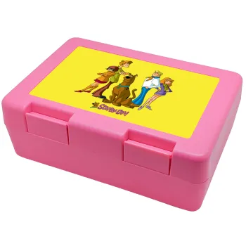 Scooby Doo Characters, Παιδικό δοχείο κολατσιού ΡΟΖ 185x128x65mm (BPA free πλαστικό)