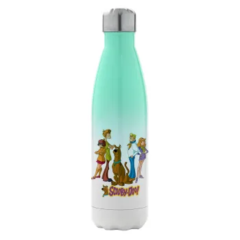 Scooby Doo Characters, Μεταλλικό παγούρι θερμός Πράσινο/Λευκό (Stainless steel), διπλού τοιχώματος, 500ml