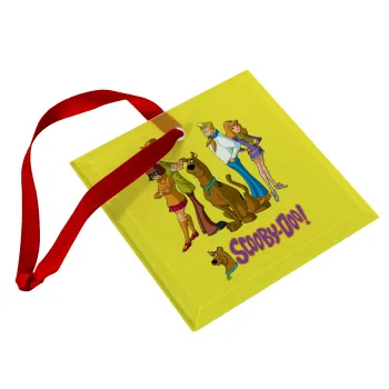 Scooby Doo Characters, Christmas ornament, glass square ornament 9x9cm