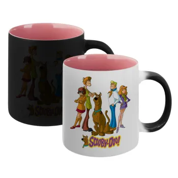 Scooby Doo Characters, Κούπα Μαγική εσωτερικό ΡΟΖ, κεραμική 330ml που αλλάζει χρώμα με το ζεστό ρόφημα