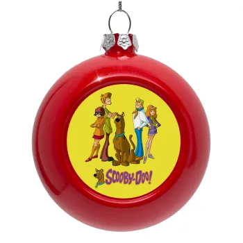 Scooby Doo Characters, Στολίδι Χριστουγεννιάτικη μπάλα δένδρου Κόκκινη 8cm