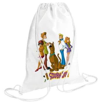 Scooby Doo Characters, Τσάντα πλάτης πουγκί GYMBAG λευκή (28x40cm)