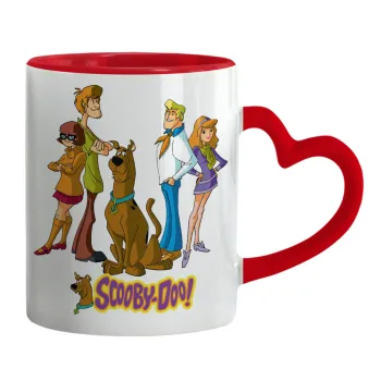 Scooby Doo Characters, Mug heart red handle, ceramic, 330ml