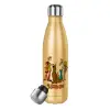 Glitter gold stainless steel thermos bottle, double-walled, 500ml