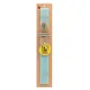 Easter Set, wooden keychain & aromatic flat Easter candle (30cm) (TURQUOISE)