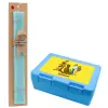 Easter Set, children's snack container BLUE & Easter aromatic flat candle (30cm) (TURQUOISE)