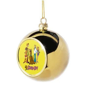 Scooby Doo Characters, Golden Christmas tree ball ornament 8cm