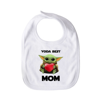 Yoda Best mom, Σαλιάρα Βαμβακερή με Σκρατς μεγάλη (35x28cm)