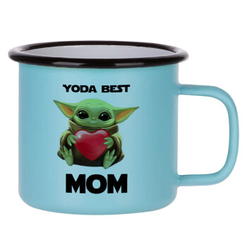 Yoda Best mom, Κούπα Μεταλλική εμαγιέ ΜΑΤ σιέλ 360ml